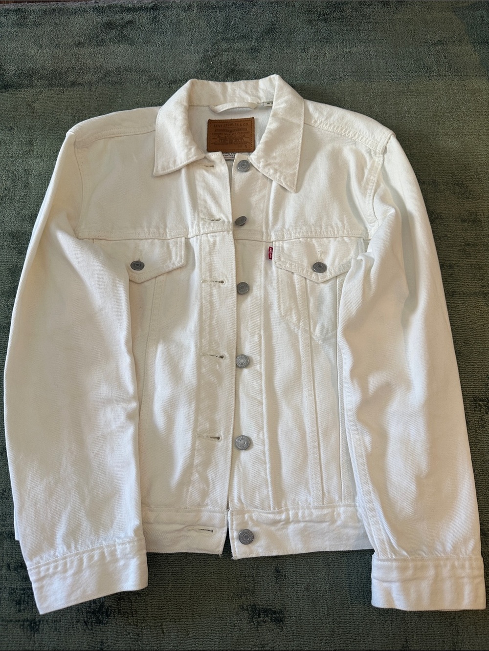 Levi's White Denim Jacket with Button Front